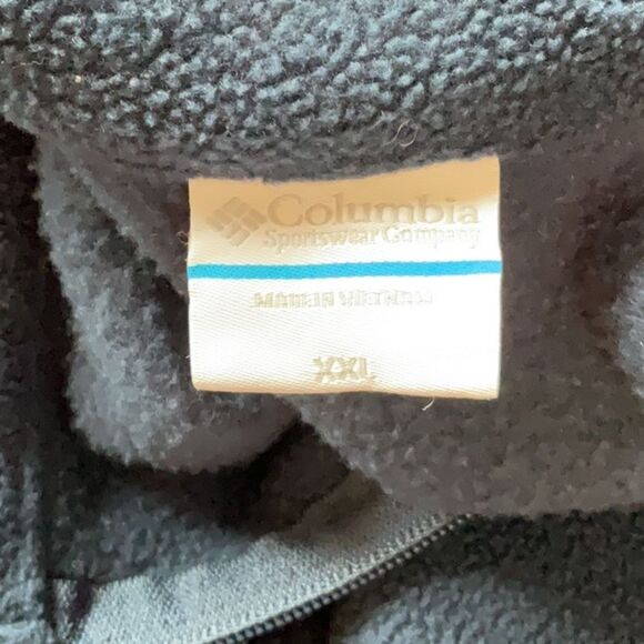 Columbia Blue Fleece Sweatshirt Women XXL Full Zipper Waist Cinch Polyester - Picture 4 of 9